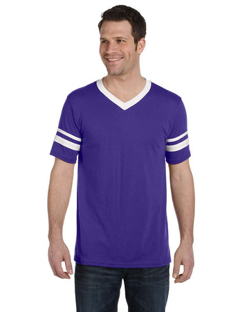Augusta Sportswear 360 V-Neck Jersey with Striped Sleeves